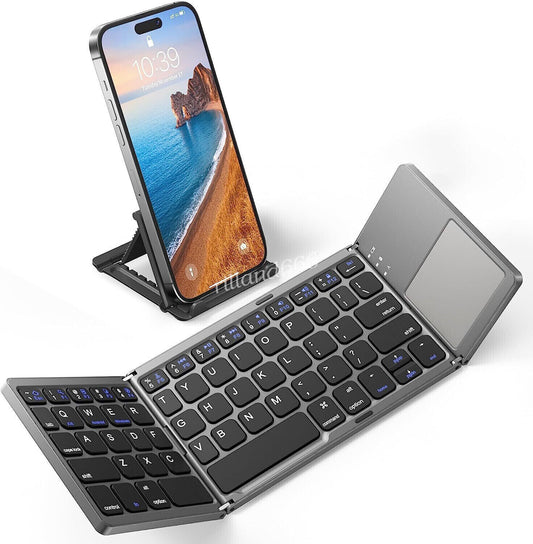 Mini Folding Wireless Bluetooth Keyboard with Touchpad for Laptop Tablet Phone