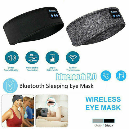 Wireless Bluetooth Headband Sleeping Eye Mask Headphones Headset Music Sports