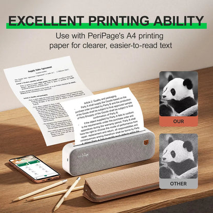 A40 Wireless Portable Printer Thermal Printer Supports 8.26"X11.69"Us Letter Inkless Printer Portable Printer 203DPI