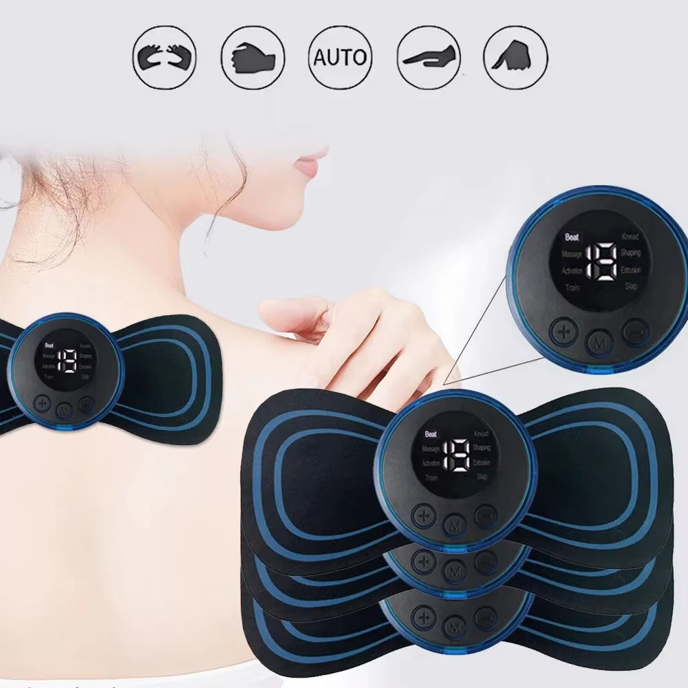 2/3/4 Pcs Smart Electric Neck Massager Set Cervical Patch 8 Modes 19 Levels Intensity Home Use Massage Tools for Relieve Fatigue