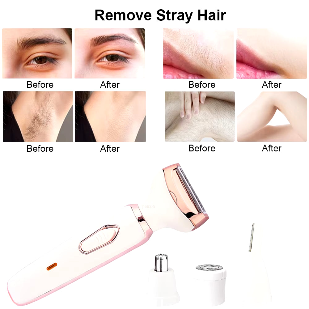 Electric Razor for Women Leg Body Hair Shaver Bikini Underarm Epilator Painless Facial Mustache Trimmer Portable Hair Remover