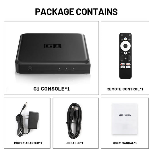 G1 Android TV Box with Netflix 4K Ultra HD Google Certified Dolby Vision HDR10+ 4G 32G Wifi6 Streaming Media Device